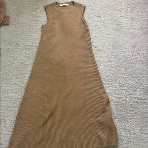 Zara Sleeveless Brown Maxi Knit Dress